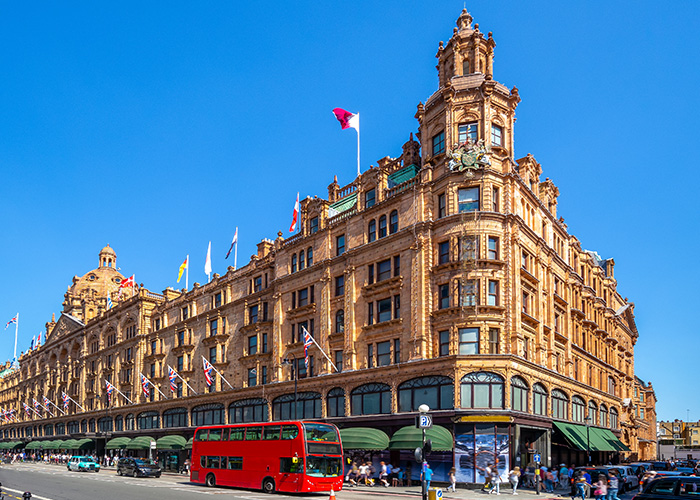 Shopping at Harrods in London