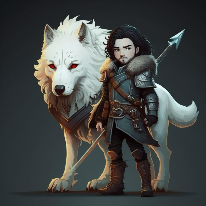 Midjourney turned Jon Snow into a cartoon. 