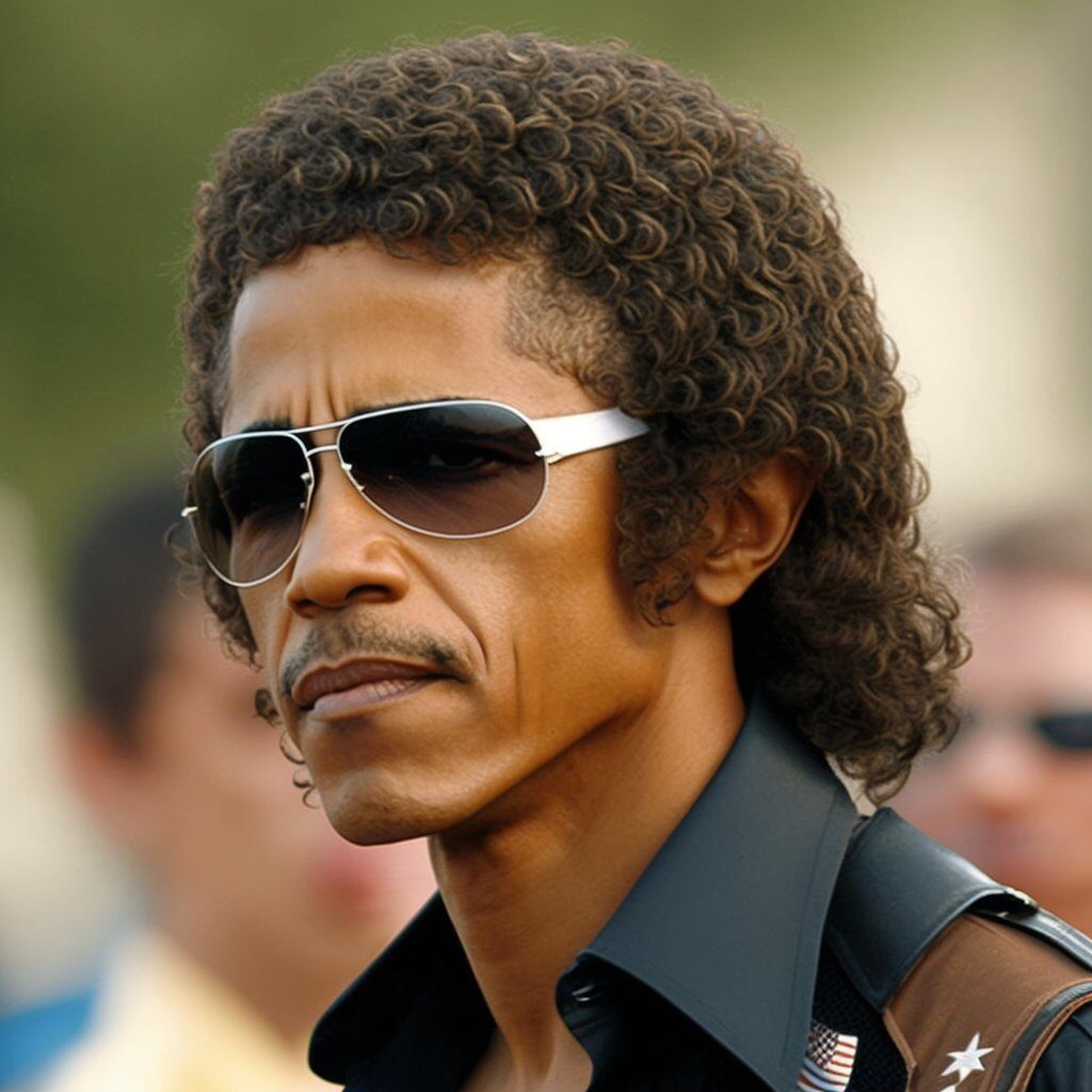 US Presidents with a mullet 80s Barack Obama