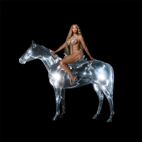 Renaissance Album cover featuring Beyonce sitting on a disco ball horse