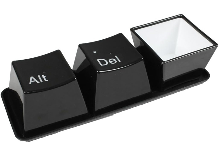 Ctrl Alt Del Key Coffee Tea Cup Sugar Water Container 3 in 1 Set