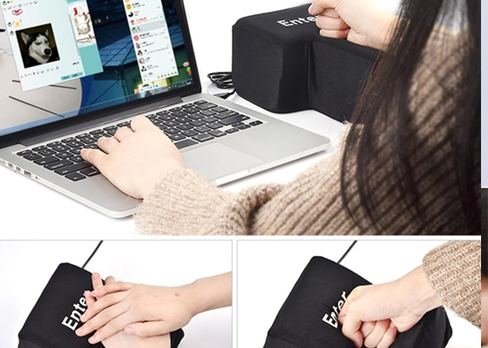 Enter key punching bag desktop accessory