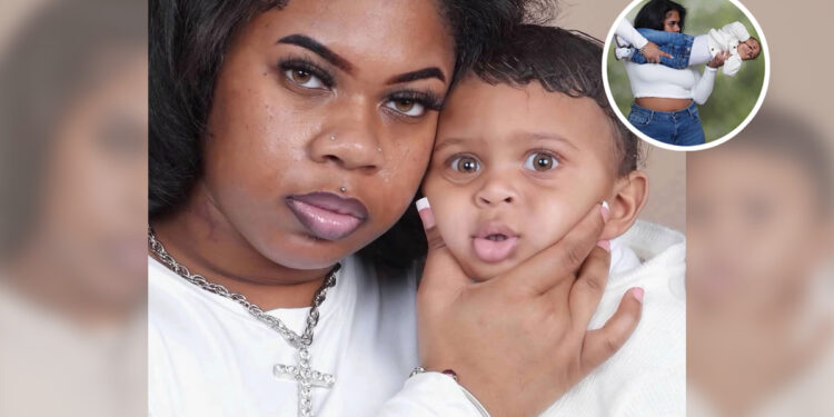 A composite featured image for DorkDesk titled "Mom’s Hilariously Funny Photoshoot With Her Son Goes Viral." The image features three panels: a heartwarming close-up of a Black mother and son, the mom balancing her son on her feet in a gravity-defying pose, and the mom holding her son horizontally like a rifle