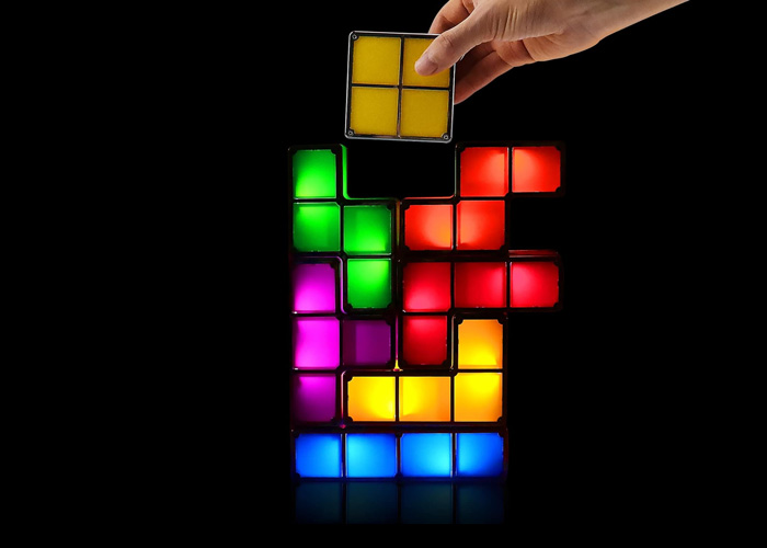 LOSCHEN Night Light,DIY Stackable LED 7 Colors Interlocking Induction Novelty Desk Lamp,3D Puzzle Magic Light Bright Toy for Kids Teens,Gamer Decor Ideal Gift