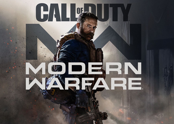 Call of Dury Modern Warfare video game poster featuring a white soldier with a beard and mustache.
